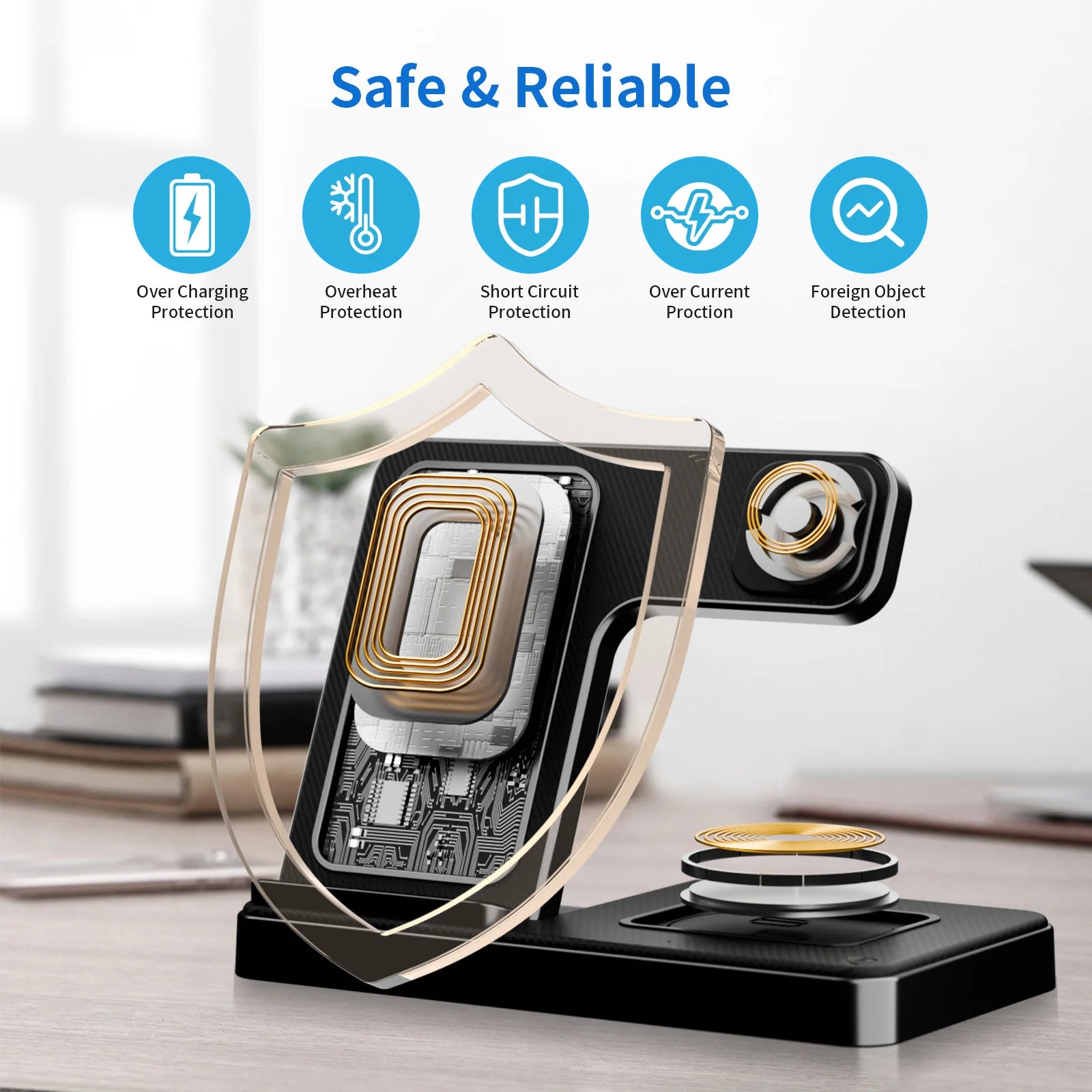 3-in-1 Wireless Charger close up