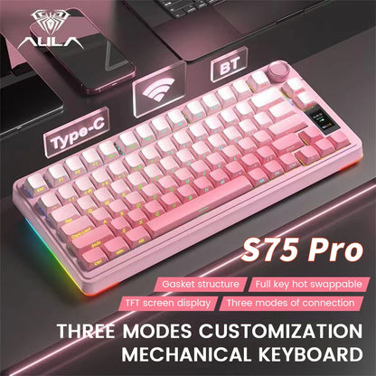 AULA S75 Pro keyboard LED display